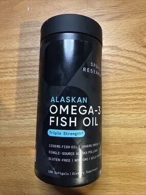 Triple Strength Omega 3 Fish Oil Burpless Supplement EPA DHA Fatty Acids 180 ct